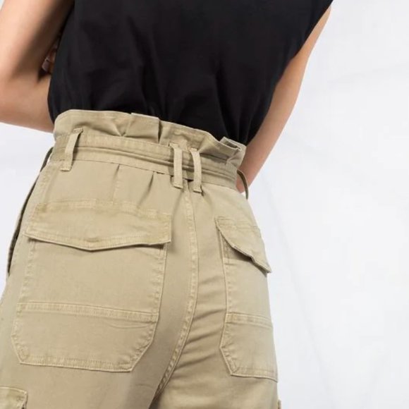 Frame Safari Paperbag Waist Belted Cargo Pants - Picture 4 of 15